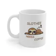 Novelty mug Sloth Coffee Mug Slothee needs coffee