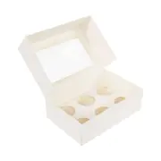 Cupcake Box 6 Holes Window Cake Party Favour 100 Boxes