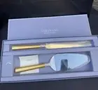 NIB Vera Wang With Love Cake Knife And Server Stainless Gold Silver #40003663