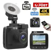 Car Dash Camera 4K UHD WIFI GPS Night Vision Front Rear Dual Video Recorder APP