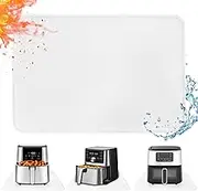Amerbro Heat Resistant Mat for Air Fryer, 16 x 20in Countertop Protector, Fireproof Silicone Appliance Slider for Coffee Maker, Toaster, Oven - White