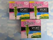 LOT (3) PLAYTEX SPORT MULTI PACK REGULAR & SUPER TAMPONS