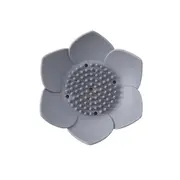 Silicone Soap Dish Flower Shape Drain Soap Tray Holder for Shower Bathroom Kitchen Random Color