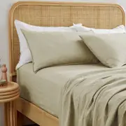 MyHouse Pure European Linen Fitted Sheet - Natural - King