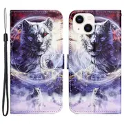 For iPhone 15 Flip Leather Wallet Case 3D Pattern Printing Stand Phone Cover