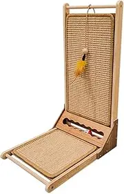 L Shape Cat Scratcher, Sisal Cat Scratching Board, Vertical Cat Scratcher with Toy, Protective Home Furniture, Suitable for Indoor Outdoor Cats and Kittens Playing