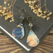 Earthy Mismatched Butterfly Boho Teardrop Earrings, Unique One of a Kind Jewelry