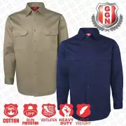 BigBEE Work Shirt Long Sleeve Vented Navy Khaki Orange Yellow Traditional