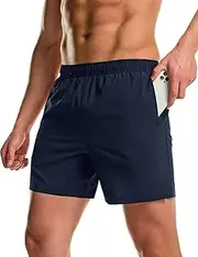 [TSLA] Men's Active Running Shorts, Training Exercise Workout Shorts, Quick Dry Gym Athletic Shorts with Pockets 3"/ 4"/ 5"