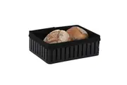 CLASSICA HUDSON BLACK METAL BREAD BASKET WITH COTTON LINING 25 x 19cm