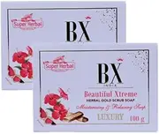 New Super Herbal BX Beautiful Xtreme Luxury Herbal Gold Scrub Soap 100g (Pack of 2)