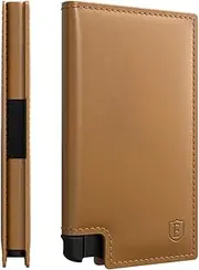 [Ekster] Parliament Leather Card Holder Wallet | Smart RFID Wallet for Men | Minimalist & Slim Wallet with Quick Card Access Metal Card Holder (Classic Brown)