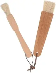 Abaodam 2pcs Wooden Handle BBQ Sauce Brush Natural Bristle Basting Cooking Brushes for Outdoor Grilling Ergonomic Grip for Easy Control for Home BBQ and Camping