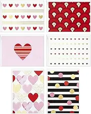 Hallmark Love Cards Assortment, Hearts and Stripes (24 Cards with Envelopes) for Thinking of You, Celebration, Just Because, Anniversary, Wedding and More