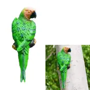 Catzon Parrot Statue Resin Bird Figurine for Patio Lawn Yard Wall Mounted Garden Decoration -Green