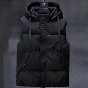 Plus Size L-7XL Autumn Winter Men Vest Hooded New Casual Sleeveless Jackets For Men Warm Parkas black 6XL