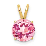 14k Yellow Gold 8mm Pink Tourmaline pendant