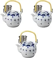Set of 3, Weeping Flower No. 8 Earthenware Bottle [5.9 x 5.6 x 5.6 inches (15 x 15 x 14.3 cm) 1380cc | Setomonohonpo, Made in China