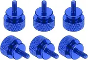 uxcell 6 Pcs M3x7mm Knurled Thumb Screw Computer Case Threaded Hand Tighten Screws Aluminum Alloy for PC Case, Deep Blue
