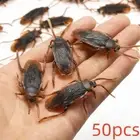 50pcs Simulation Cockroach April Fool's Day Toys To Scare Realistic Cockroaches