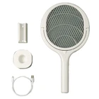 2X(Electric Fly Swatter Indoor Fruit Fly Zapper Gnat Trap White C3N1)9457
