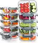 10 Packs 30Oz Glass Meal Prep Containers 2 Compartments with Lids