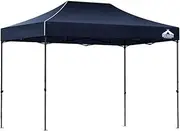 Instahut Gazebo 3x4.5, Pop Up Camping Tent Marquee Folding Navy Gazebos Garden Outdoor Wedding Party Canopy Patio, Water Resistant and UV PU Coating