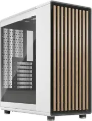 Fractal Design North Chalk White Tempered Glass Clear - Wood Oak front - Glass s