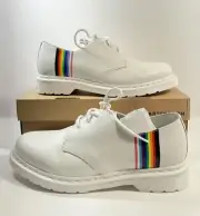 Dr Martens 1461 Mens 11/Womens 12 Pride Flag White Leather Smooth Oxford Shoes