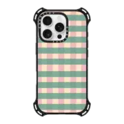iPhone 16 Pro Bounce Case MagSafe Compatible Pink and Teal Plaid by Oh So Graceful