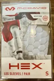 Adult Small McDavid White Hex Leg Sleeves MD6446 Brand New - Pair