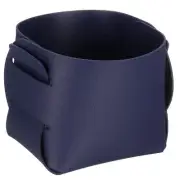 PU Leather Desktop Storage Organizer Box Tray Catchall Vanity Tray(Dark Blue)