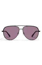 QUAY High Key 55mm Aviator Sunglasses in Black/amethyst at Nordstrom One Size