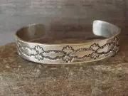 Navajo Hand Stamped Sterling Silver Bracelet by Sandy Bell