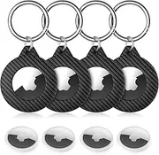 [Imlemao] AirTag Secure Holders with Wire Cable 4 Pack, Compatible with AirTag Secure Holder, Air Tag Lock Case Keychain Key Ring Key Chain Luggage tag for Luggage, Keys, Pets,Backpack, Bike & More