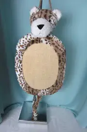 Cat Scratching Hanging Plush scratcher Bell in Tail Cheetah Style Braided cord