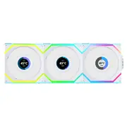 Lian Li Uni Fan 120mm SL Wireless Reverse Blade ARGB 4-Pin PWM White Fan with 1.6in LCD Display with Controller - 3 Pack (12RSLLCD1W3W)