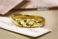 在飛比找Yahoo!奇摩拍賣優惠-JF 金進鋒珠寶金飾 韓國簍空愛心 黃金戒指 純金戒指 金飾