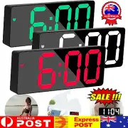 LED Digital Clock Mirror Display Snooze Alarm Temperature Time Table Desk DecoWZ