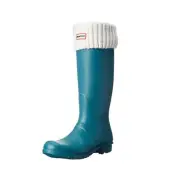 Hunter Women's Half Cardigan Boot Socks, White Size M NWT