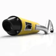 HMF Performance Yellow Full Exhaust System Black Euro Cap Can-Am Outlander Max
