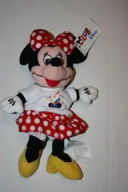 Disney Bean Bag Plush MINNIE MOUSE CLUB DISNEY 9"...NEW with Mint tags