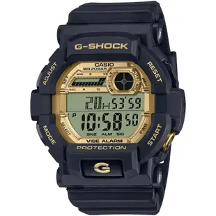 CASIO 卡西歐 G-SHOCK 黑金配色運動手錶 電子錶 GD-350GB-1