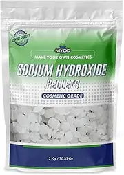 Myoc Sodium Hydroxide pellets – Sodium Hydroxide for soap Making, Cosmetics, Beauty and Personal Care Products - – 2 Kg / 70.55 Oz