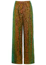 Stine Goya Jessabelle Sequin-embellished Trousers - Olive - XL (UK16 / XL) XL (UK16 / XL)