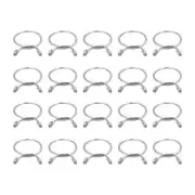 Fuel Line Hose Clips, 20pcs 25mm 304 Stainless Steel Tube Spring Clamps(Silver)