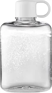 Nkmujil Portable Flat Water Bottle, 360ml Slim Square Travel Water Vessel, 21.59 x 38.1 Inches Reusable Tritan Flask Mug for Fitness, Gym, Outdoor Sports, Compact Pocket Drinking Jar