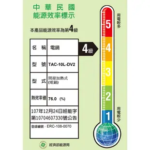 【大同】異電壓220V電壓10人份不鏽鋼內鍋電鍋(全配) TAC-10L-DV2R