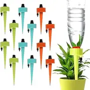 12PCS Self Watering Spikes, Upgraded Adjustable Plant Watering Devices, Automatic Drip Irrigation System with Slow Release Control Valve Switch - for Outdoor Indoor Plants Use