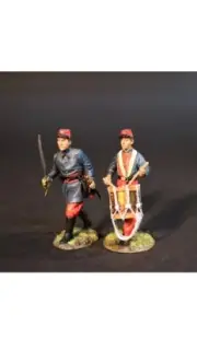 JOHN JENKINS 2 Figure Set CIVIL WAR 14BRK-02 UNION 14TH Bull Run OFFICER DRUMMER